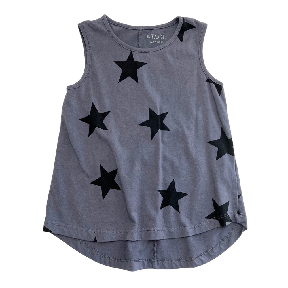 A.T.U.N. Charcoal/Black Star Tank Top (3-4)